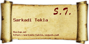 Sarkadi Tekla névjegykártya